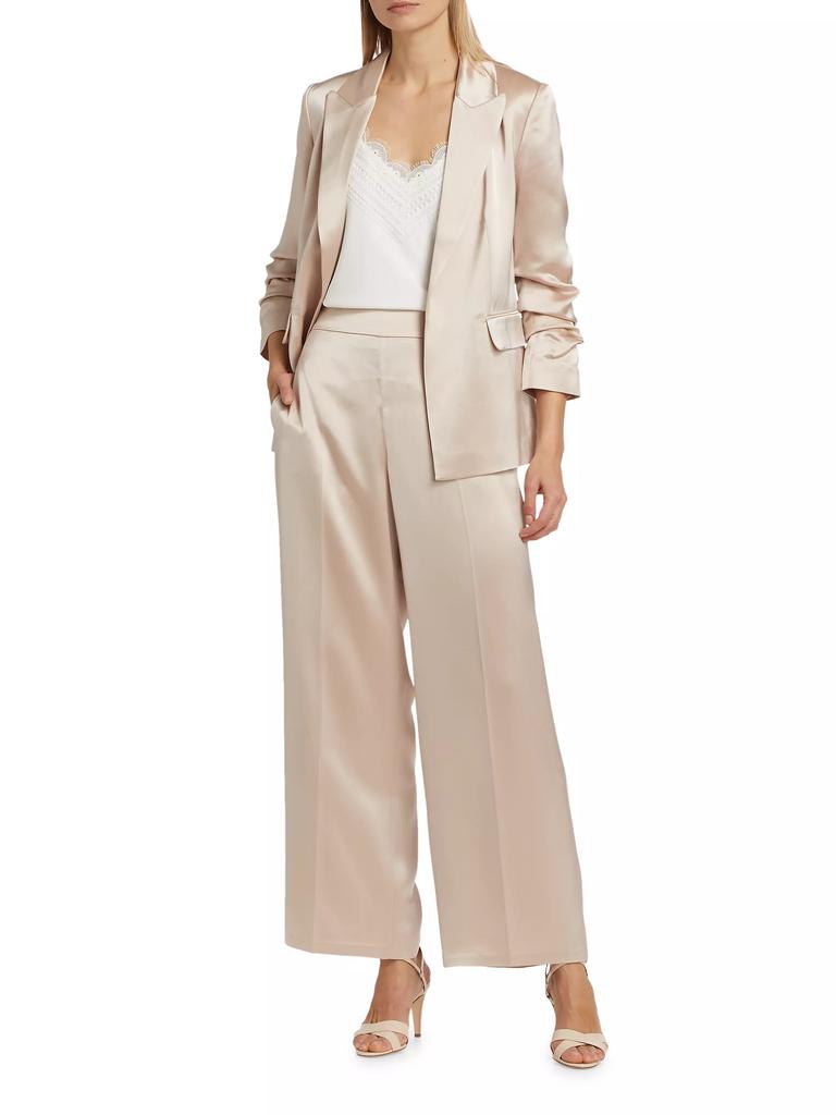 Elie Tahari Ashlynn Satin Cropped Wide-Leg Pants