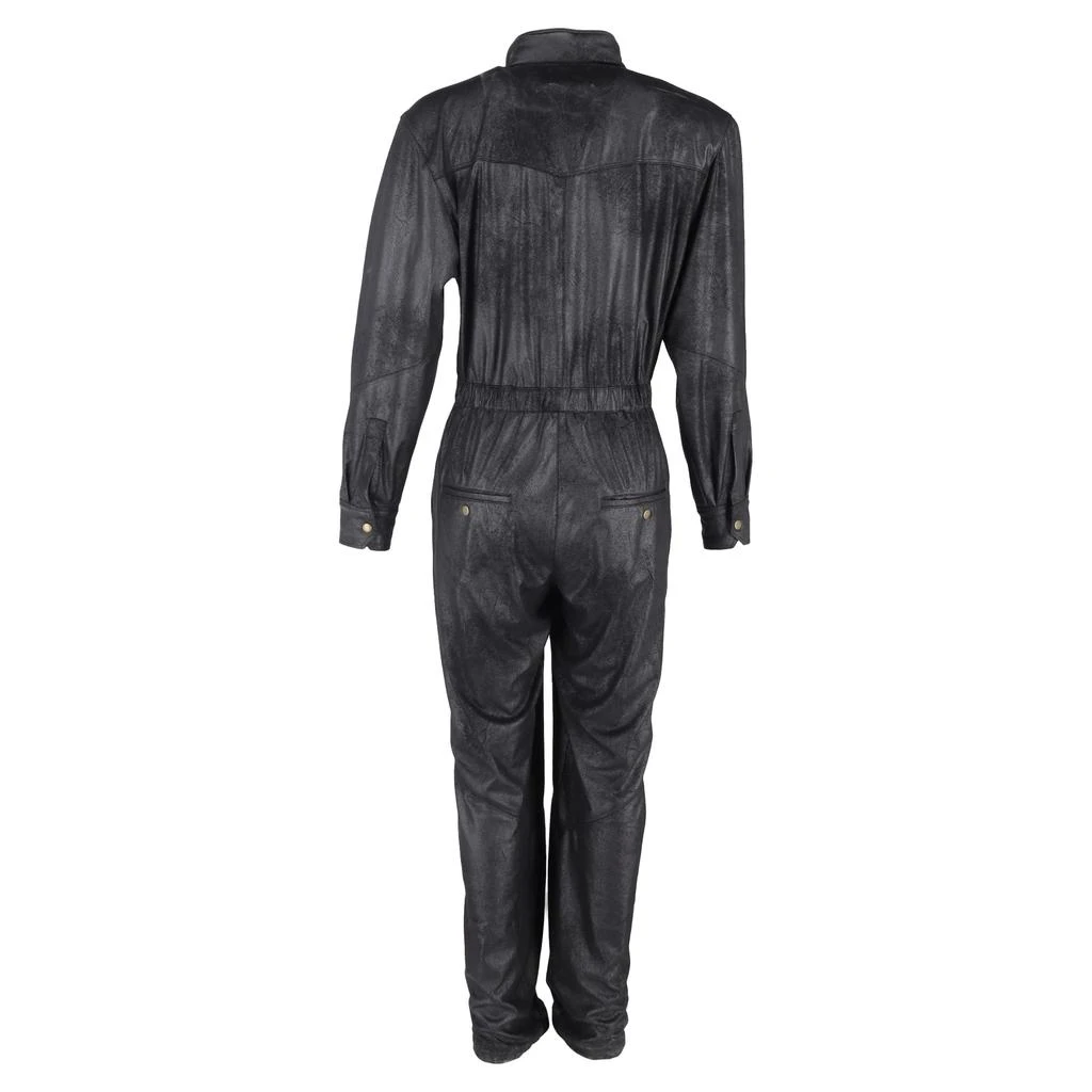 Isabel Marant Junna Long Sleeve Jumpsuit in Black Faux Leather 3