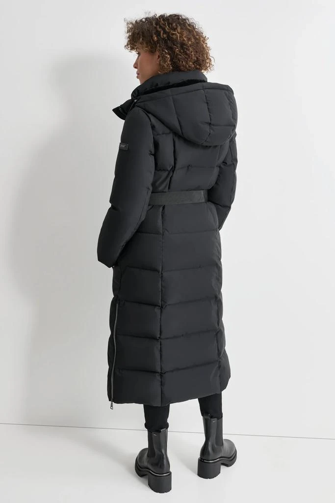 DKNY BOX QUILT LONG PUFFER WITH BELT 2