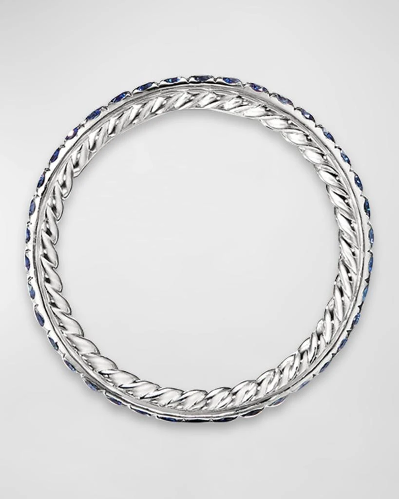 David Yurman DY Eden Band Ring with Gemstones in Platinum, 1.85mm 2