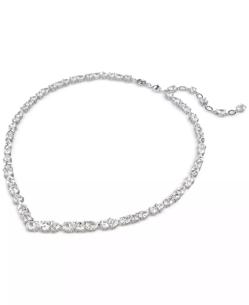 Swarovski Silver-Tone Crystal V-Shape Collar Necklace, 15" + 2-3/4" extender 2