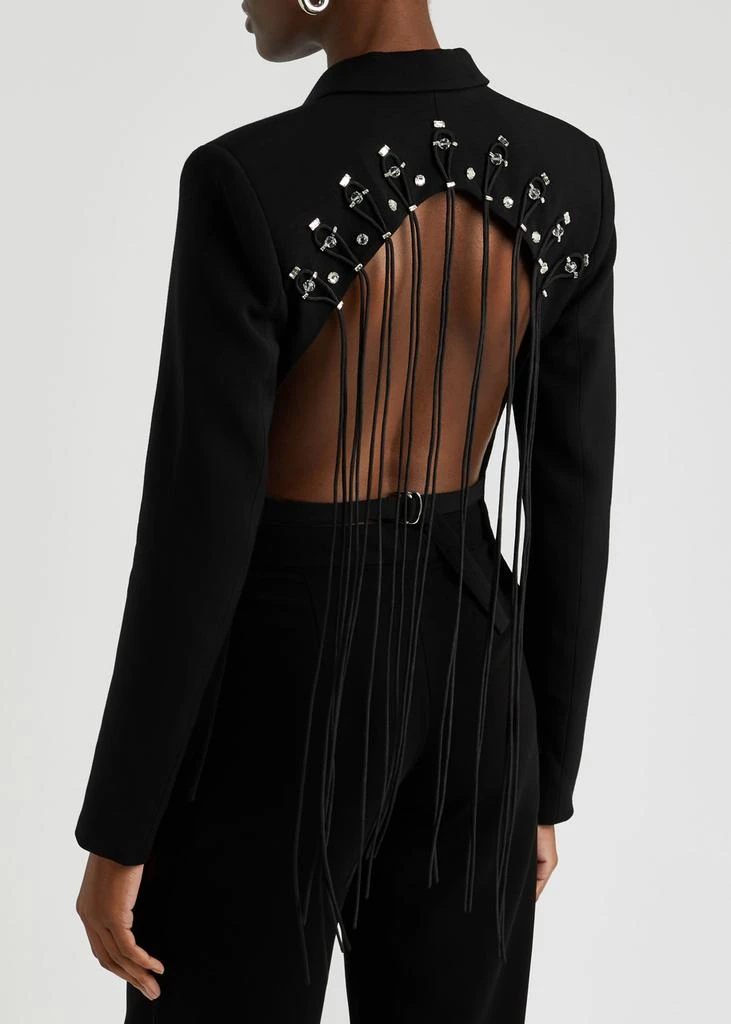 Nafsika Skourti Intricate embellished open-back fringed blazer 3