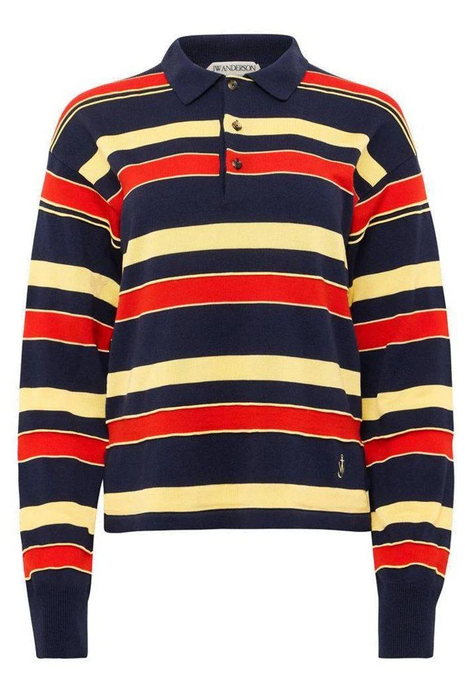 JW Anderson JW Anderson Knitted Striped Polo Top