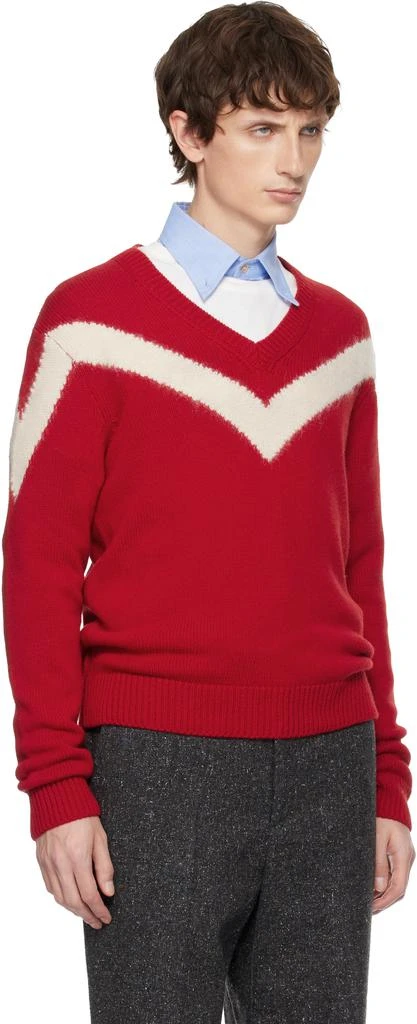 Valentino Red Wool VLogo Bow Sweater 2