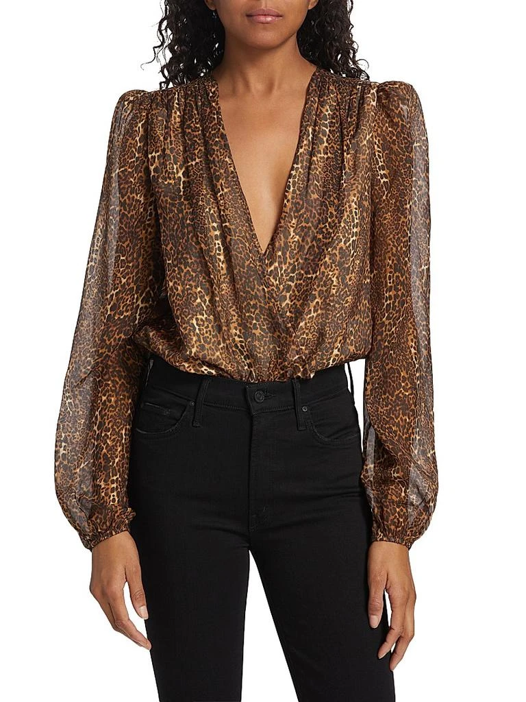CAMI NYC Isa Leopard Silk Bodysuit 3