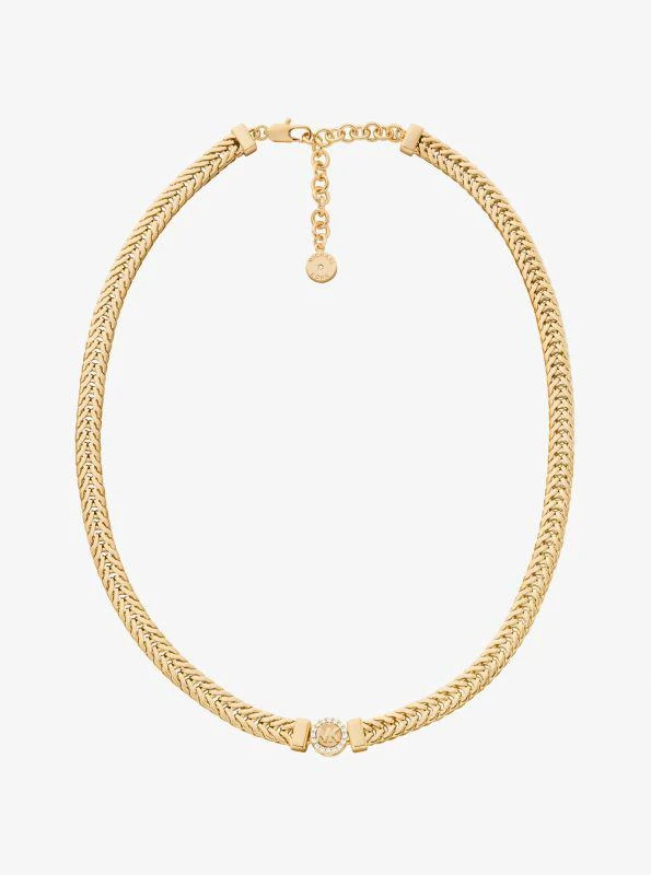 Michael Kors Pavé Logo Foxtail Chain Necklace