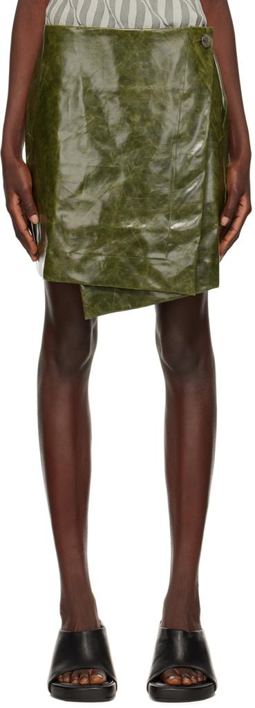 Song for the Mute Green Wrap Around Miniskirt