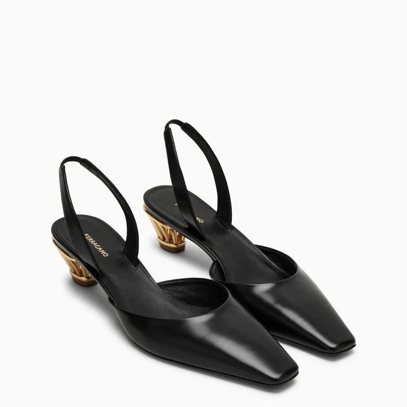 Salvatore Ferragamo Black slingback with cage heel 2