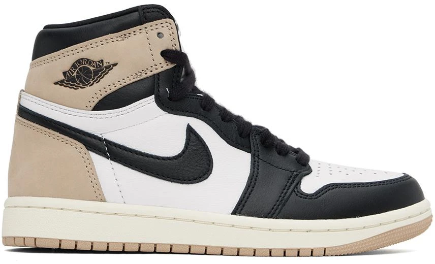 Jordan Tan & White Air Jordan 1 Sneakers 1
