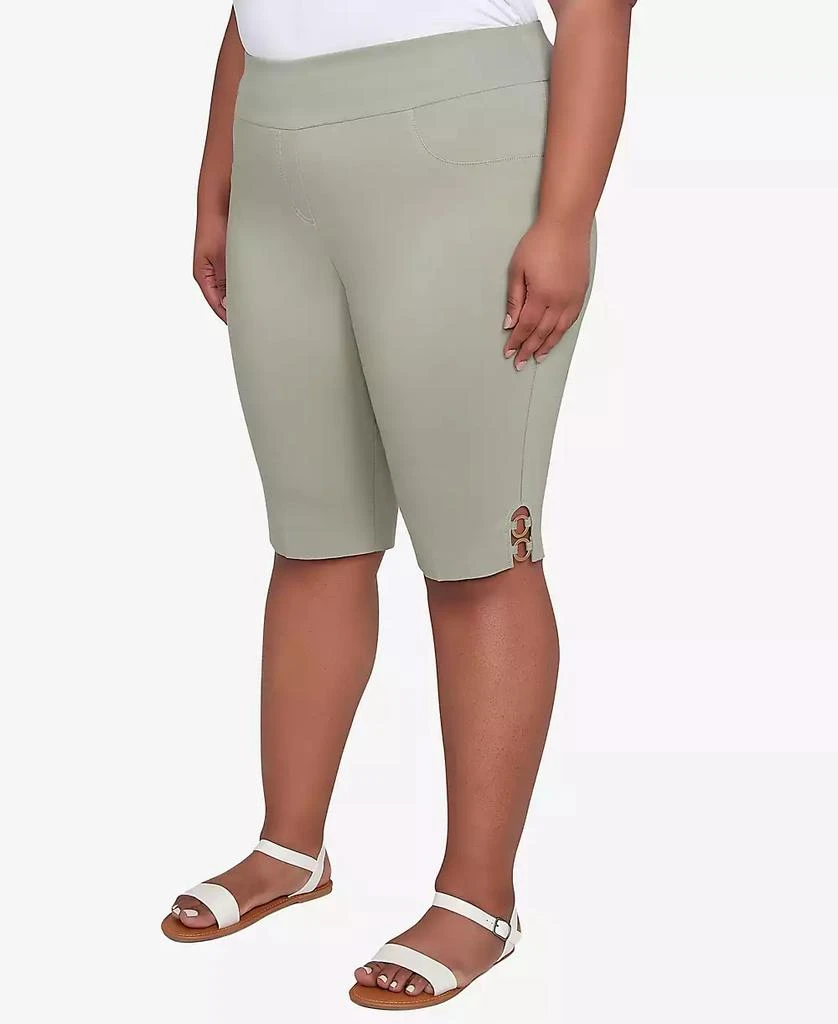 HEARTS OF PALM Plus Size Spring Forward Solid Tech Stretch Pull On Skimmer Pants 4