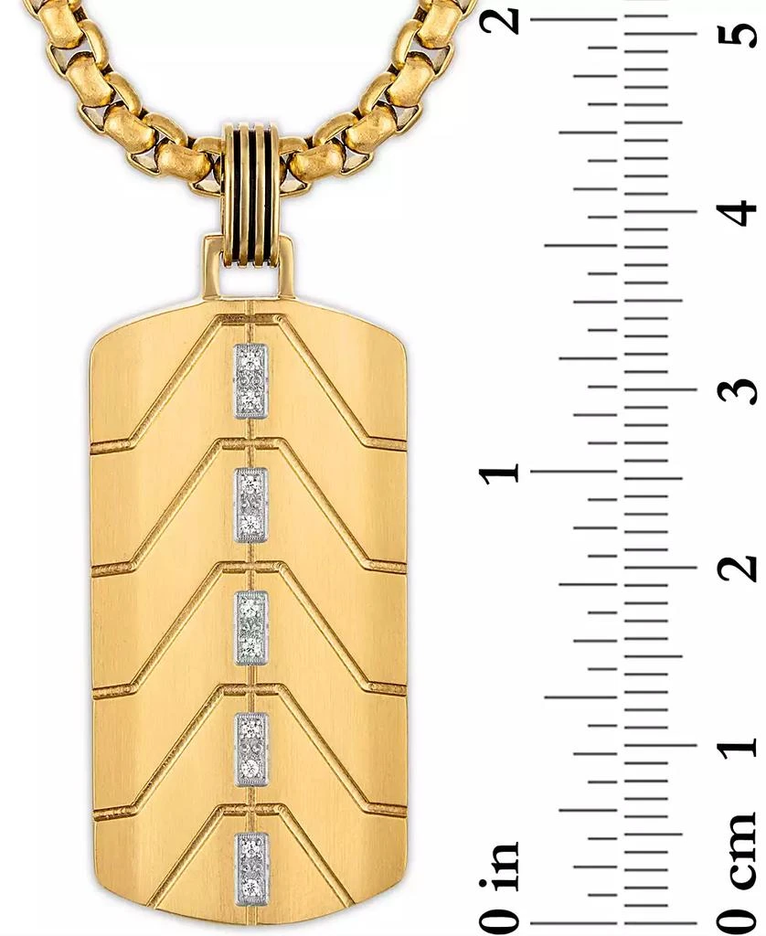 Esquire Men's Jewelry Diamond Chevron Dog Tag 22" Pendant Necklace (1/20 ct. t.w.) in Black & Gold-Tone Ion Plated Stainless Steel, Exclusively at Macy's 4
