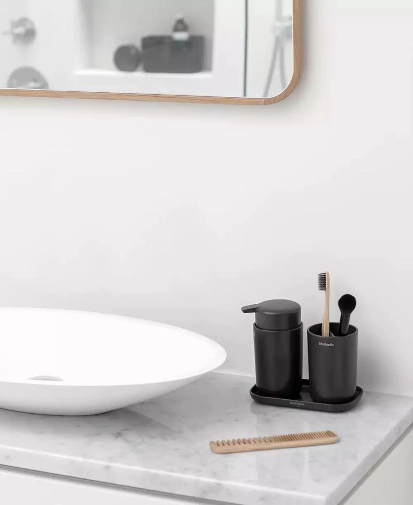 Brabantia Renew Bathroom Accessory Set of 3 - Soap Dispenser, Toothbrush Holder and Tray 5