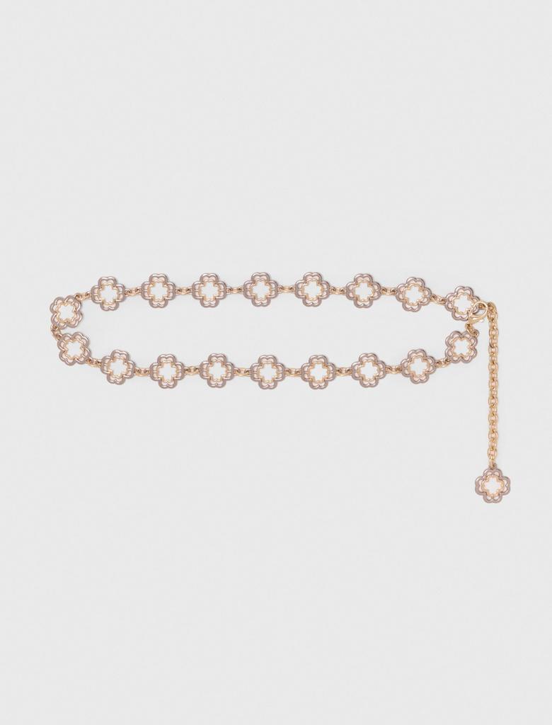 Maje Maje Woman's brass Two-tone Clover chain belt for Fall/Winter
