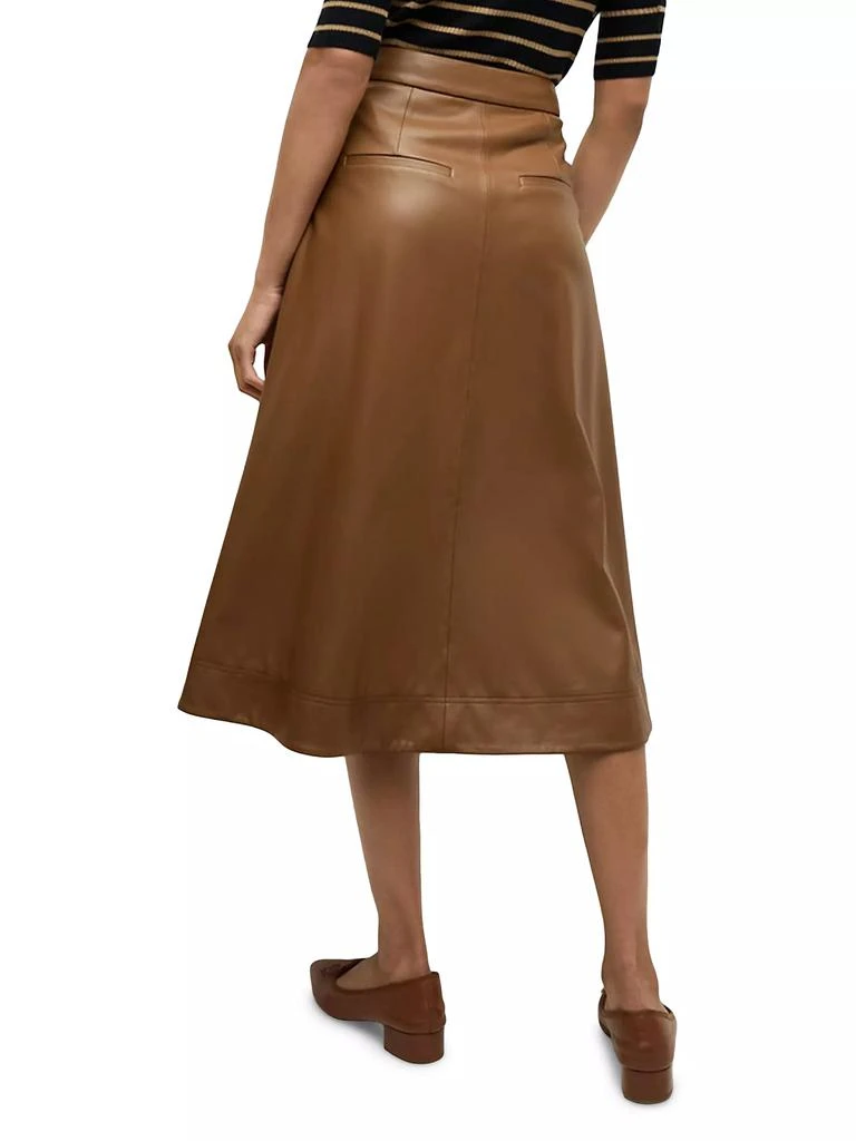 VERONICA BEARD Louise Vegan Leather Skirt 5