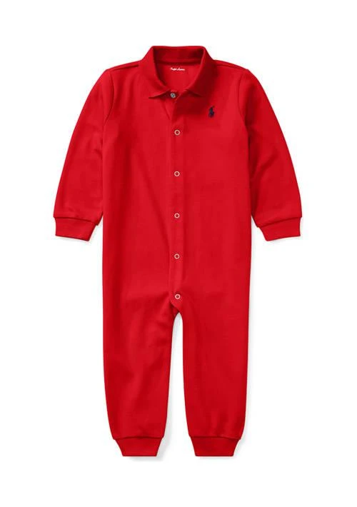 Ralph Lauren Lauren Childrenswear Baby Boys Long Sleeve Solid Coverall 1