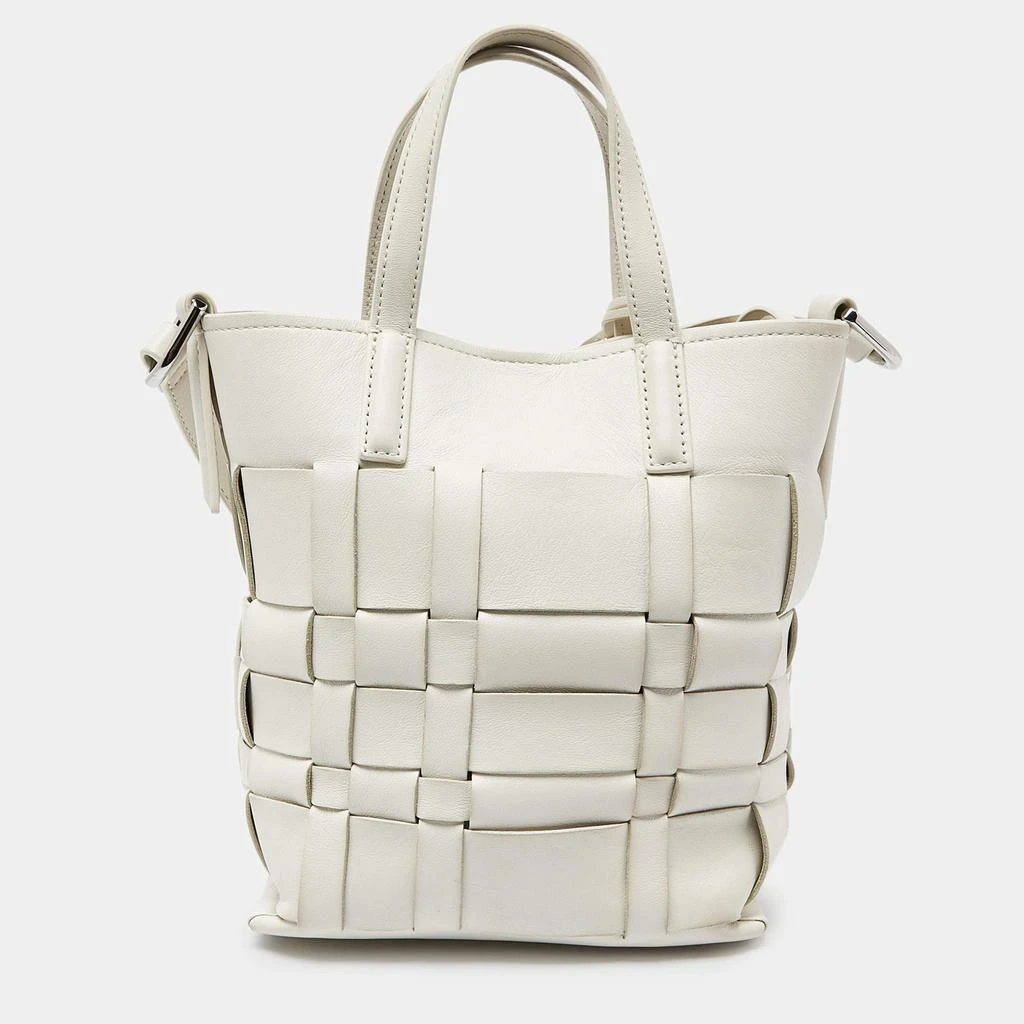 3.1 Phillip Lim 3.1 Phillip Lim Off White Woven Leather Mini Odita Lattice Bucket Bag 4