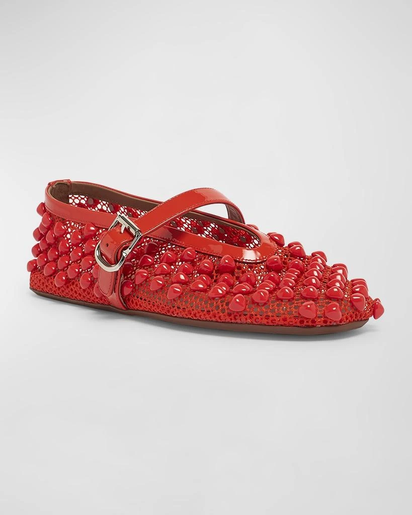 Alaia Beaded Net Mary Jane Ballerina Flats 3