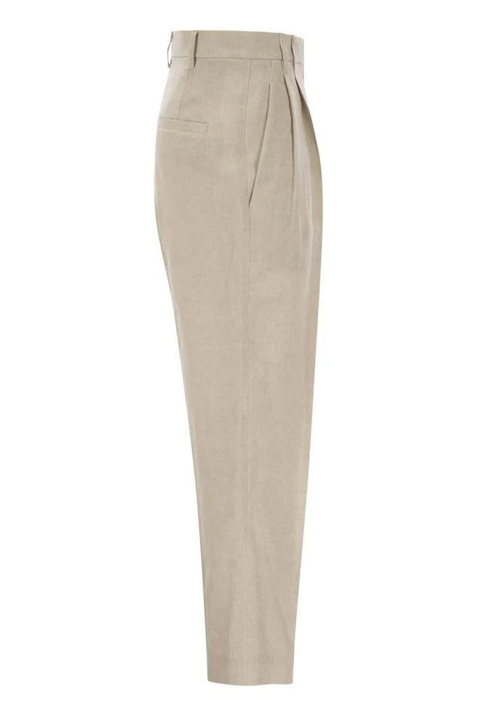 Brunello Cucinelli Brunello Cucinelli Slouchy Trousers In Sparkling Linen Canvas With Jewellery 3