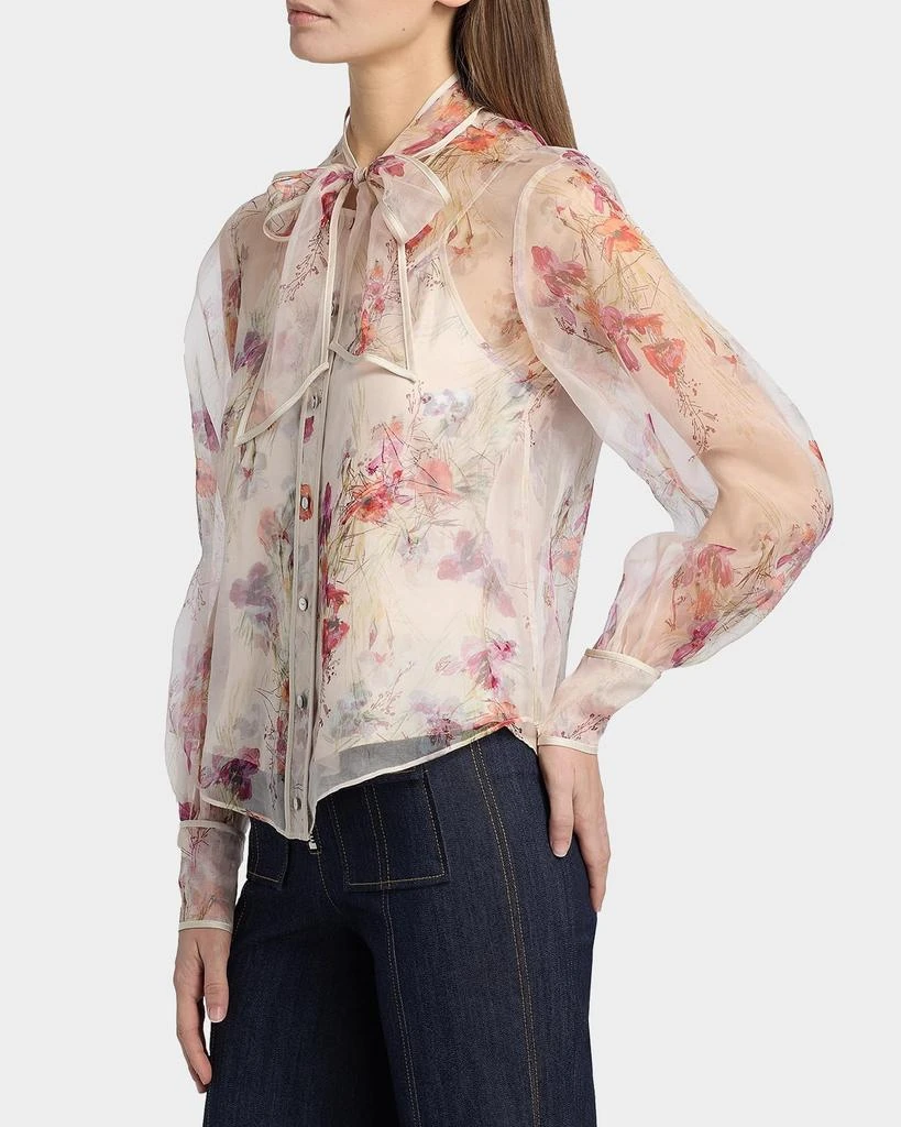 Cinq a Sept Farouz Iris Bouquet Silk Organza Top 6