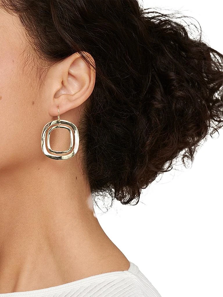 Ippolita Classico 18K Yellow Gold Wavy Square Drop Earrings 2