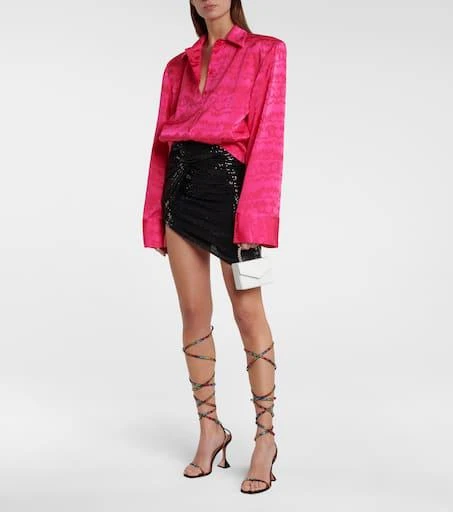 Amina Muaddi x AWGE LSD embellished satin sandals 2