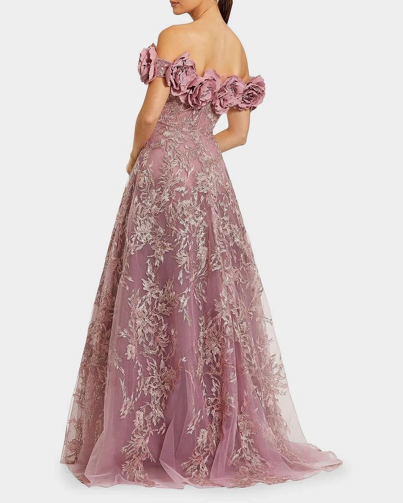 Mac Duggal Sequin-Embroidered Off-the-Shoulder A-Line Gown 3