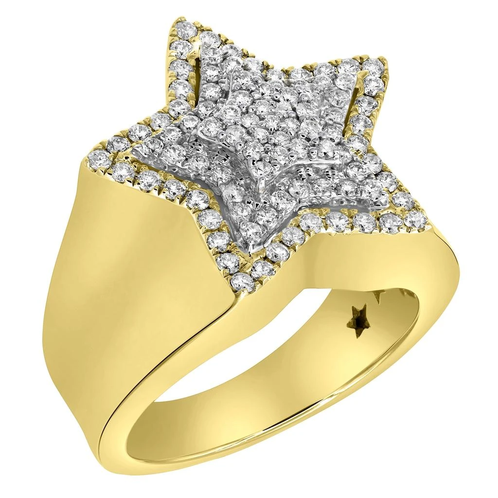 LuvMyJewelry Star Studded Bling 14K Yellow Gold 3 Layered Star Ring - 1.87 Ct 4