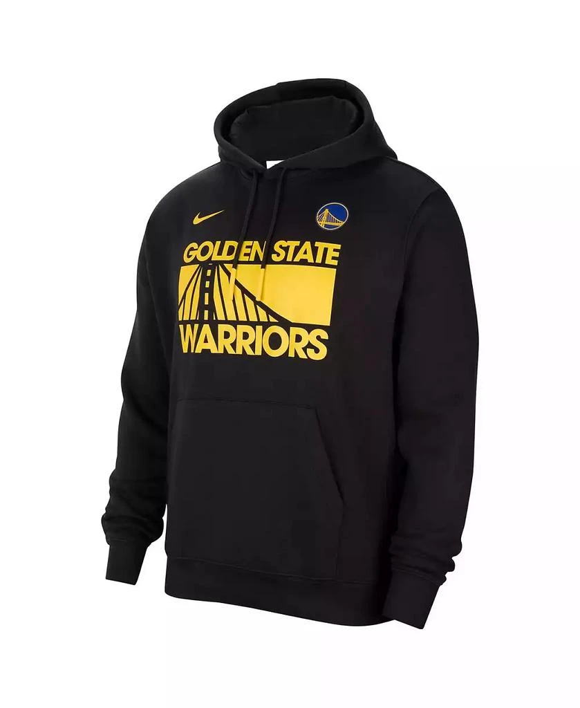 NIKE Men's Black Golden State Warriors Courtside Club Pullover Hoodie 2