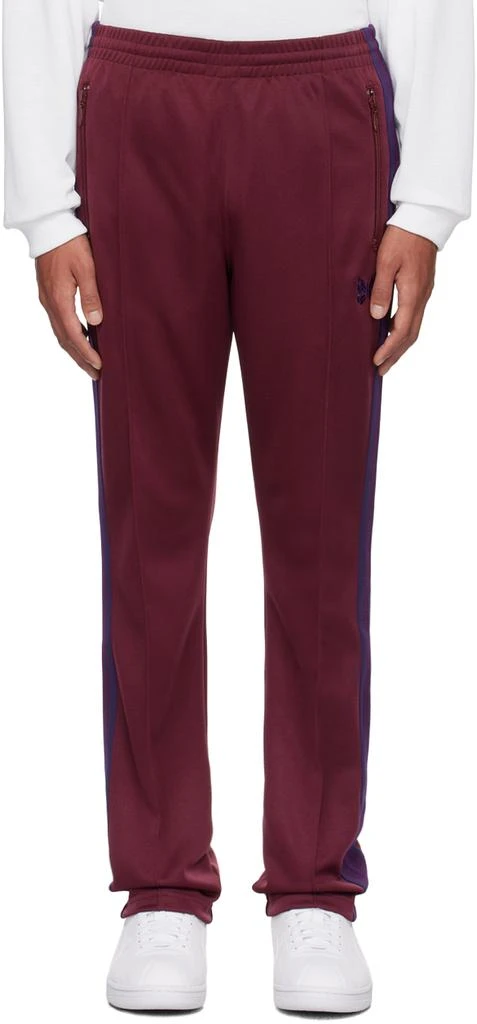 Needles Burgundy Drawstring Track Pants 1