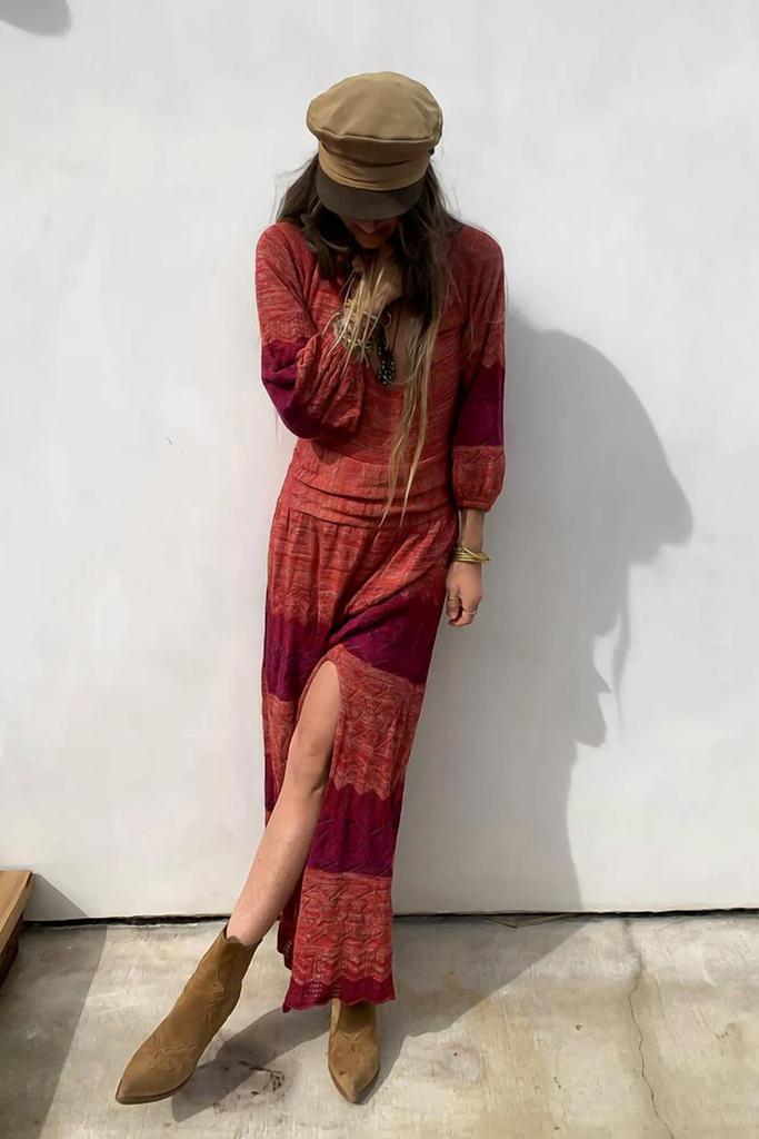 Jen's Pirate Booty Knit Lapis Maxi Dress In Love Potion