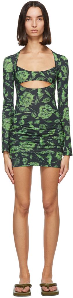 Charlotte Knowles SSENSE Exclusive Black & Green Scant Dress
