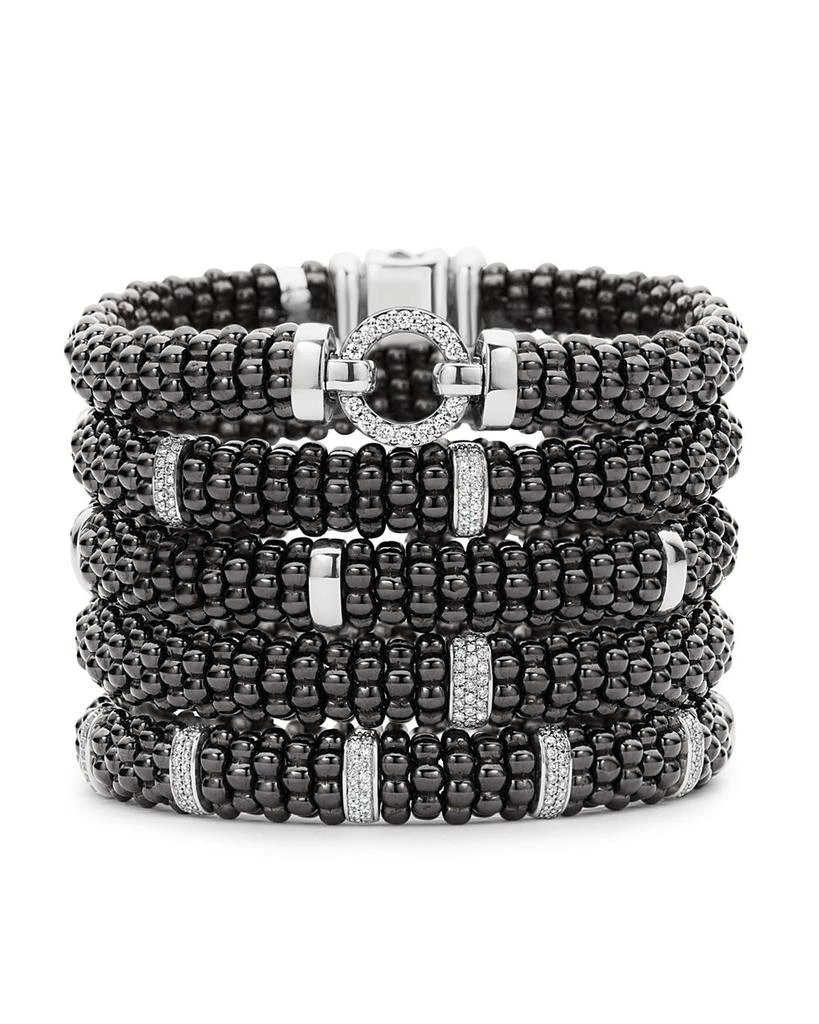 LAGOS Black Caviar Ceramic and Sterling Silver Station Bracelet 3