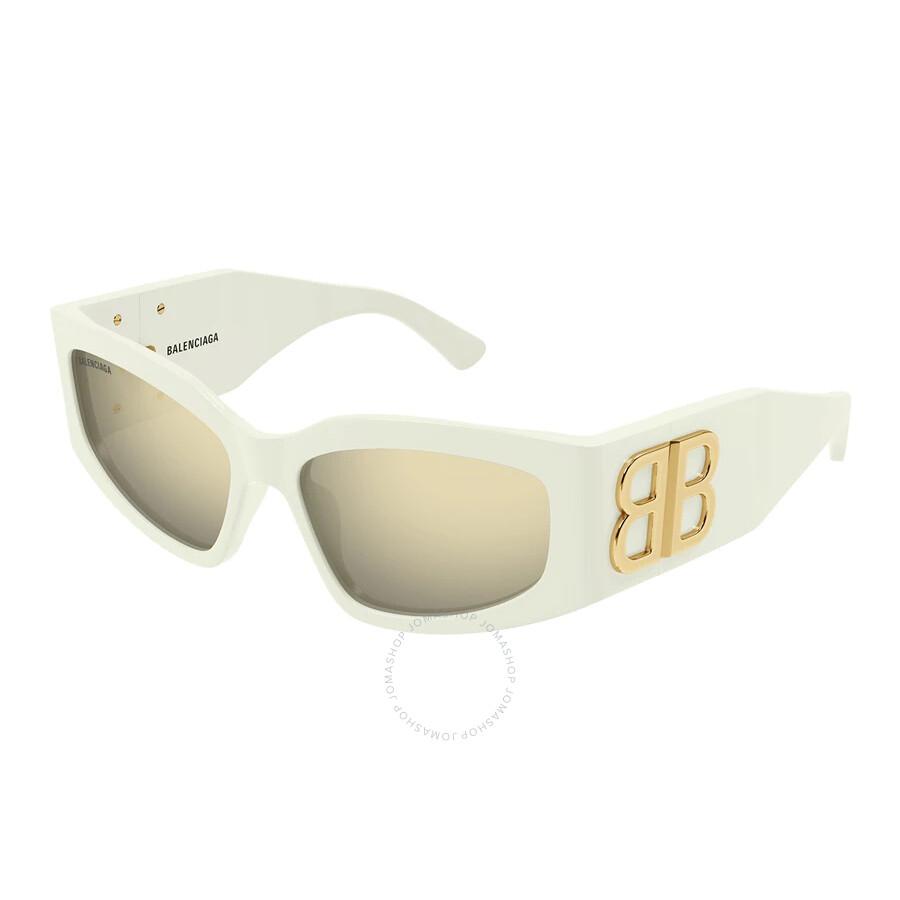 Balenciaga Grey Mirror Cat Eye Ladies Sunglasses BB0321S 010 57