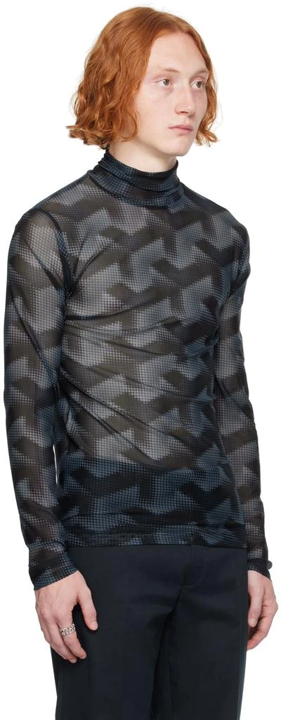 Dries Van Noten Navy Graphic Turtleneck 2