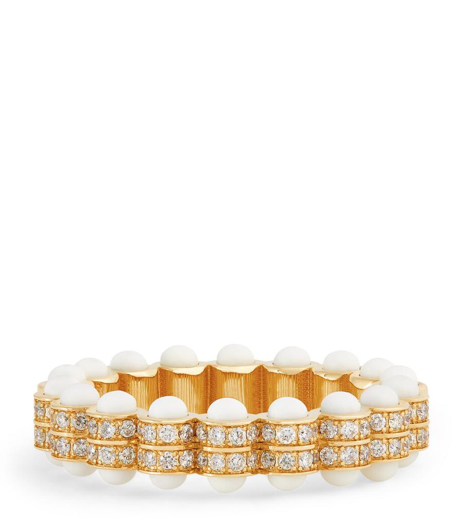 L'ATELIER NAWBAR Yellow Gold, Diamond and Enamel The Hydrogen Ring