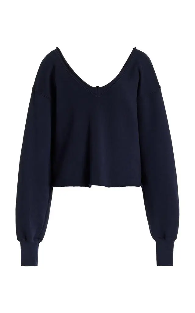 Les Tien Les Tien Veronica Off-The-Shoulder Cotton Sweatshirt - Moda Operandi 1