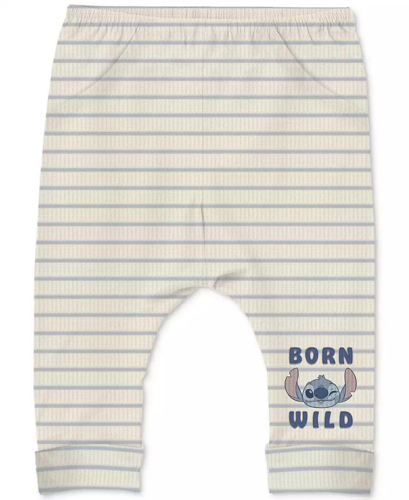 Disney Baby Boys 3-Pc. Stitch Stripe Bodysuit, Pants & Hat Set 4
