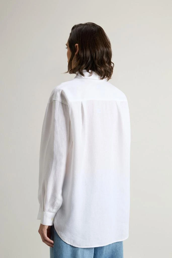 Woolrich Garment-Dyed Pure Linen Shirt - Women - White 3