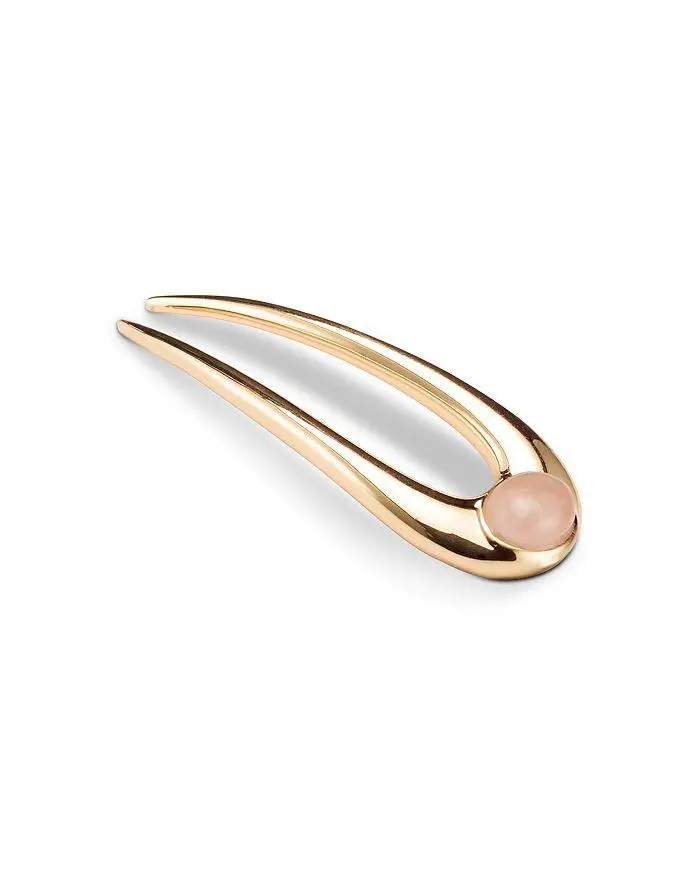 LELET NY Selene Rose Quartz Mini French Hair Pin