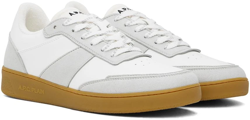 A.P.C. White & Gray Plain Sneakers 4