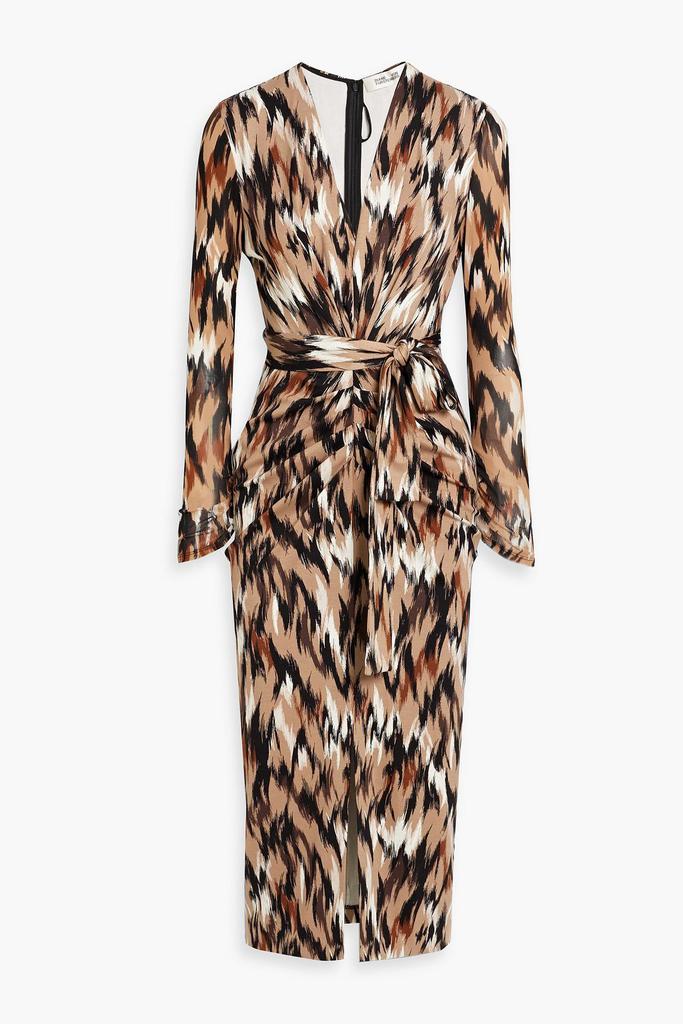 Diane von Furstenberg Hades printed mesh and jersey midi dress