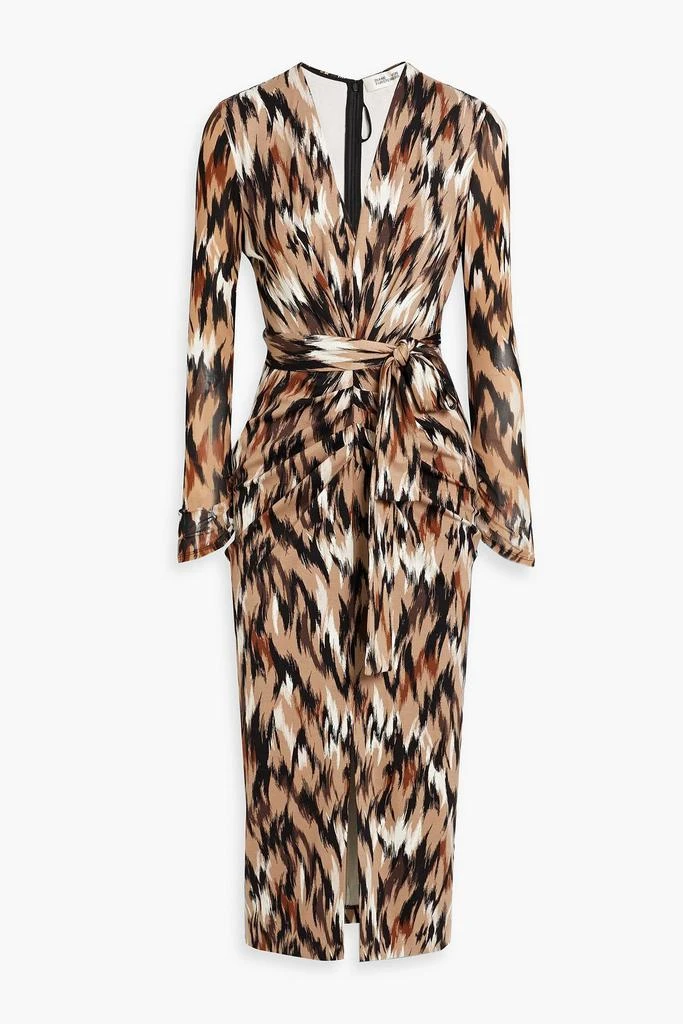 Diane von Furstenberg Hades printed mesh and jersey midi dress 1