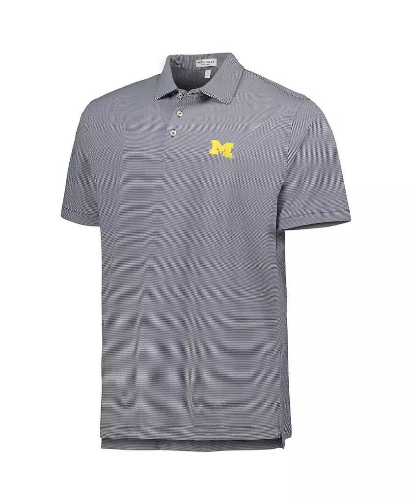 Peter Millar Men's Navy Michigan Wolverines Jubilee Striped Performance Jersey Polo Shirt