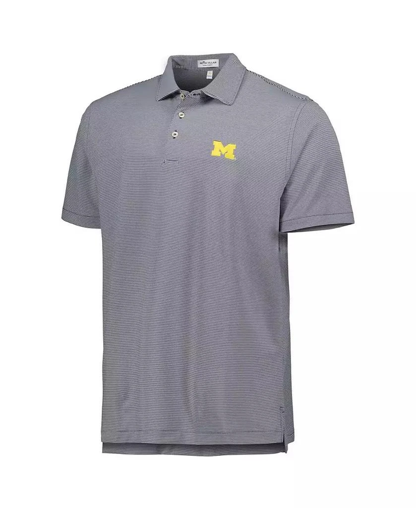Peter Millar Men's Navy Michigan Wolverines Jubilee Striped Performance Jersey Polo Shirt 2