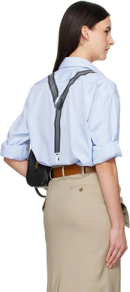 Moschino Blue Striped Suspenders Shirt 3