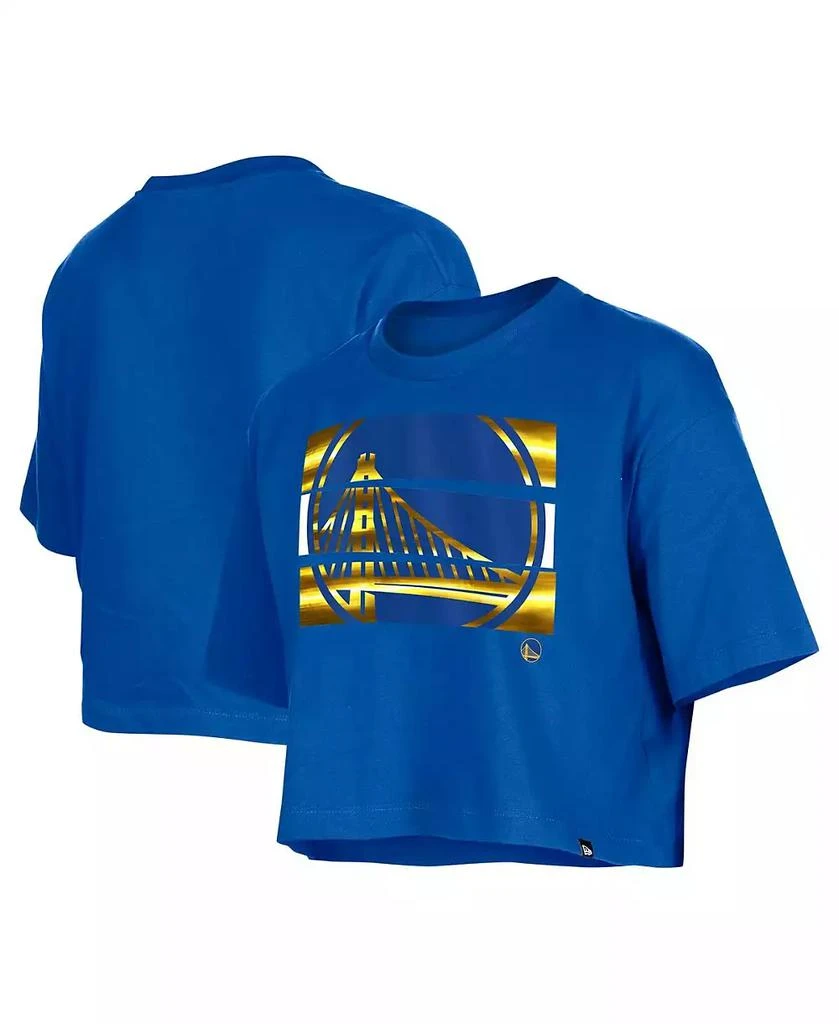 New Era Women's Royal Golden State Warriors Oversized Boxy Crop T-Shirt 1