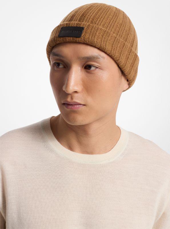 Michael Kors Ribbed Wool Beanie Hat