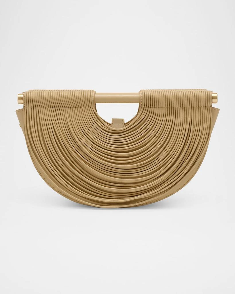 Cult Gaia Lou Draped Leather Clutch Bag 1