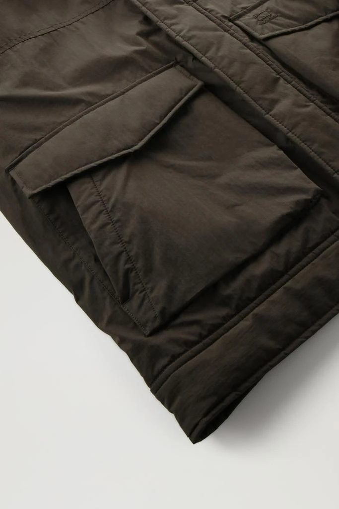 Woolrich Ripstop Trucker Jacket with Sherpa Wool Lining - Men - Green 4