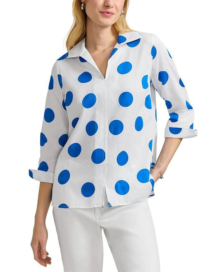 FOXCROFT Agnes 3/4 Sleeved Dot Shirt 5